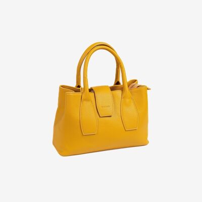 Handbag with shoulder strap, yellow, Reunion Series. 30x20x12cm