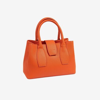 Handbag with shoulder strap, orange color, Reunion Series. 30x20x12cm