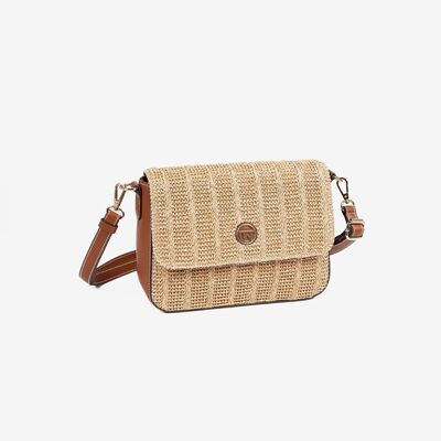 Shoulder bag for women, camel color, Palau Series.   25.5x18x08cm