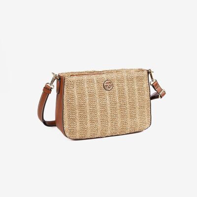 Shoulder bag for women, camel color, Palau Series.   27.5 x 18.5x09cm