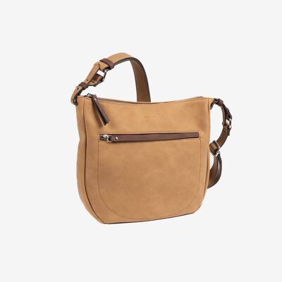 Shoulder bag for women, camel color, Somta Series. 27x27x05cm
