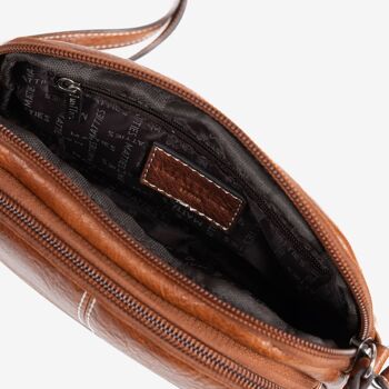 Petit sac bandoulière pour femme, couleur cuir, série minibags Emerald. 20x15x4.5 cm 2