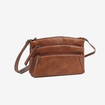 Petit sac bandoulière pour femme, couleur cuir, série minibags Emerald. 25.5x16x06cm 1