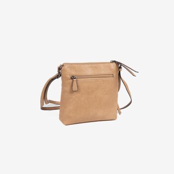 Petit sac bandoulière pour femme, couleur camel, série minibags Emerald. 20x21x05cm 3