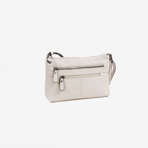 Bandolera pequeña para mujer, color beig, Serie minibags esmeralda. 25.5x16x06 cm