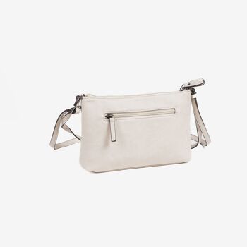 Petit sac bandoulière pour femme, couleur beige, série minibags Emerald. 25.5x16x06cm 3