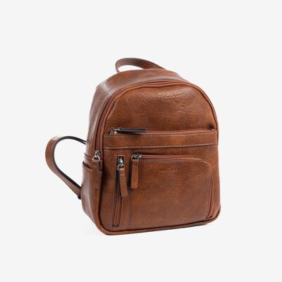 Damenrucksack, Lederfarbe, Backpacks Series - 23x27x11,5 cm