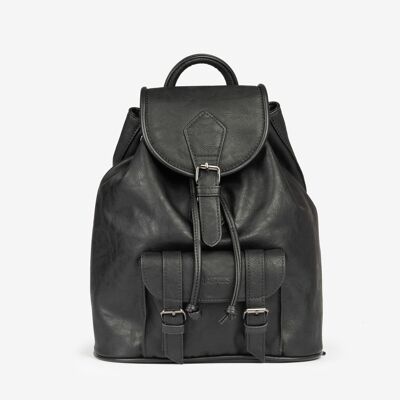 Classic unisex backpack, black color - 25x29x13 cm