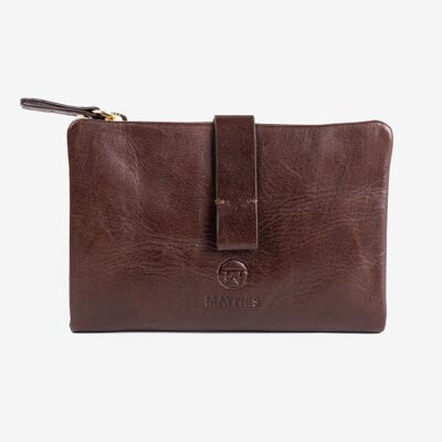 Leather wallet, brown color, Vegetable Leather Collection. 10x15cm