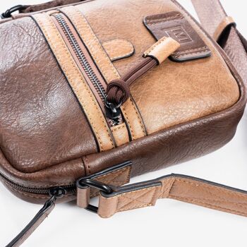 Petit sac pour homme, couleur marron, Collection Combined - 16x20x4 cm 2