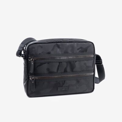 Large men's bag, black color, Camouflage Collection - 31x24x8 cm