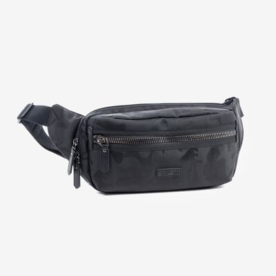 Belt bag for men, black color, Camouflage Collection - 29x15x3 cm
