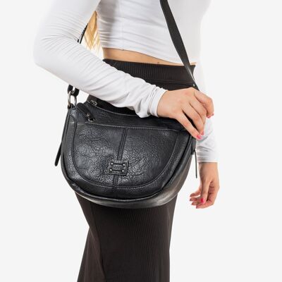 Shoulder bag, black color, New Clas Series - 25x18x9 cm