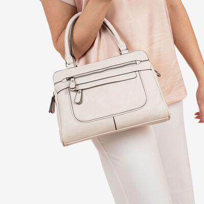 Beige Classics Series handbag and shoulder bag - 32x22x10 cm