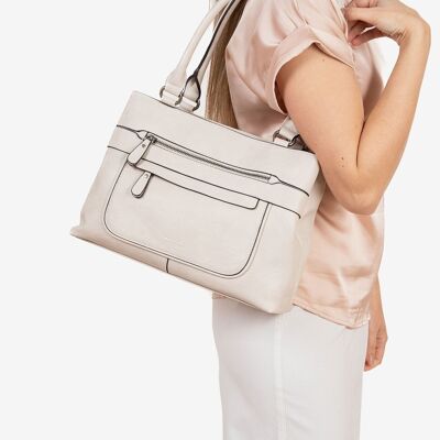 Beige shoulder bag - 36x25x12 cm