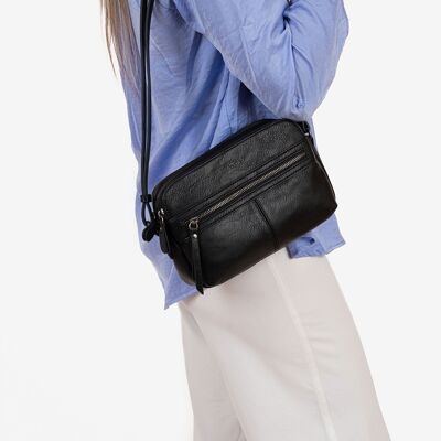 Black Classic Shoulder Bag - 24x17x10 cm