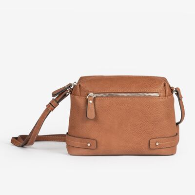 Mini sac pour femme, couleur cuir - 21x16x7 cm