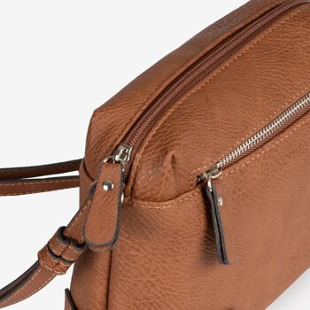 Mini sac pour femme, couleur cuir - 21x16x7 cm 3