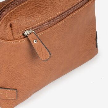 Mini sac pour femme, couleur cuir - 21x16x7 cm 4