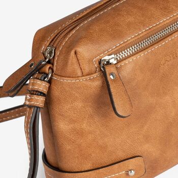 Mini sac pour femme, couleur cuir clair - 21x16x7 cm 2