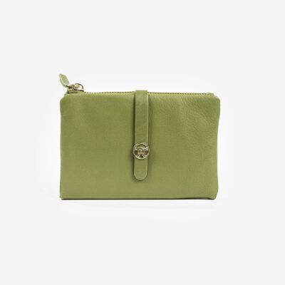 Portefeuille en cuir vert, Valentino Leather Collection - 10x15 cm