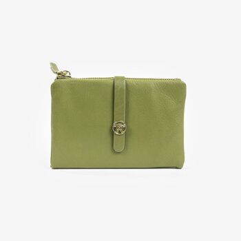 Portefeuille en cuir vert, Valentino Leather Collection - 10x15 cm 1