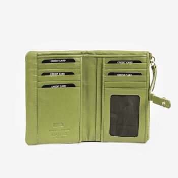 Portefeuille en cuir vert, Valentino Leather Collection - 10x15 cm 2