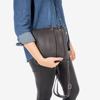 Mini sac pour femme, couleur café - 20x21x6 cm 2