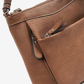 Petit sac bandoulière, couleur cuir, Série Minibags - 12x21 cm 2