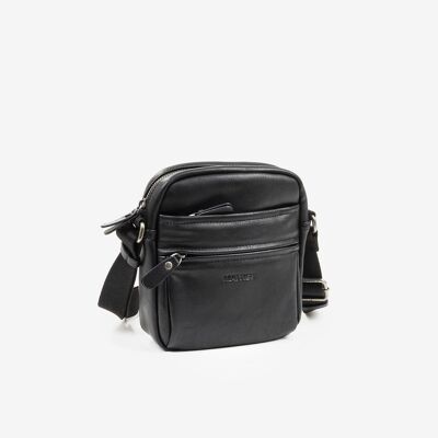 Borsa a tracolla per uomo, colore nero - 17,5x20 cm