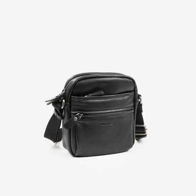 Shoulder bag for men, black color - 17.5x20 cm