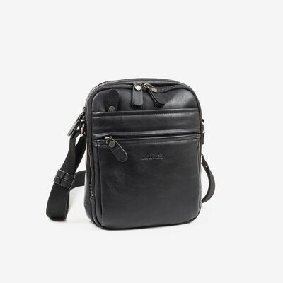 Borsa a tracolla per uomo, colore nero - 19x25 cm