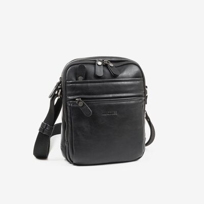 Shoulder bag for men, black color - 19x25 cm