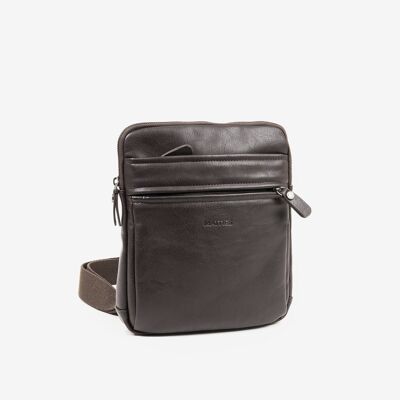 Shoulder bag for men, brown - 22x26.5 cm