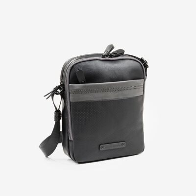 Men&#39;s shoulder bag, black color - 19x24 cm