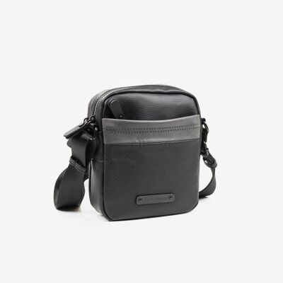 Shoulder bag for men, black color - 17x22 cm