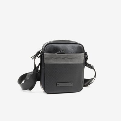 Shoulder bag for men, black color - 16x20 cm
