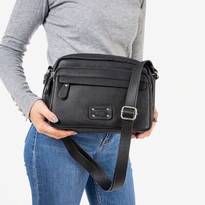 Shoulder bag, black color, Classic Series - 24x17x10 cm