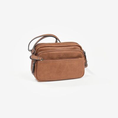 Petit sac bandoulière, couleur cuir, Série Minibags - 21x14 cm