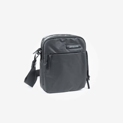 Borsa a tracolla sportiva in nylon, colore nero - 19x24x8 cm