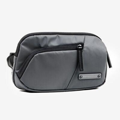 Sport nylon belt bag, dark gray color - 25x15 cm