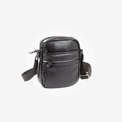 Shoulder bag for men, brown - 17.5x20 cm