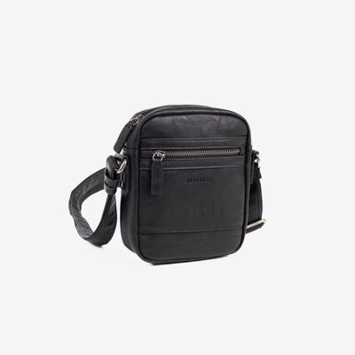 Men's shoulder bag, black, Youth Collection. 16x20cm