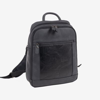 Rucksack für Herren, schwarze Farbe, Canvas-Kollektion. 27x36x9cm