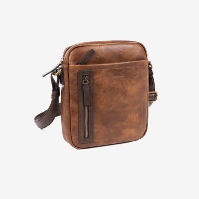 Men's shoulder bag, leather color, Verota Collection.                                        21x26x5.5 cms