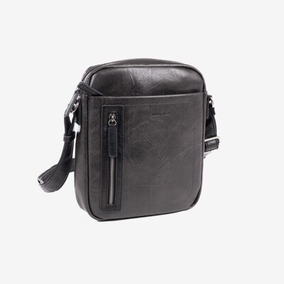 Men's shoulder bag, black, Verota Collection.                                        21x26x5.5 cms