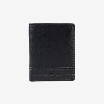 Portefeuille en cuir pour homme, couleur noire, NOUVELLE série DDDM/LEATHER. 9x11cm 1