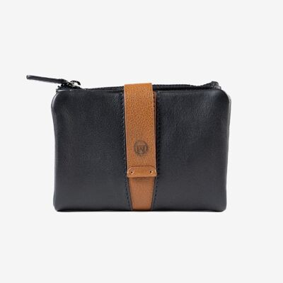Lederbrieftasche für Damen, schwarz, Serie NAPPA/LEDER.  9x12.5cm
