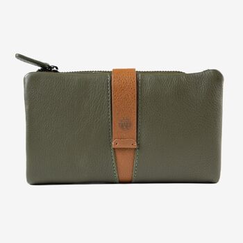 Portefeuille en cuir pour femme, couleur verte, série NAPPA/LEATHER. 10x17cm 1