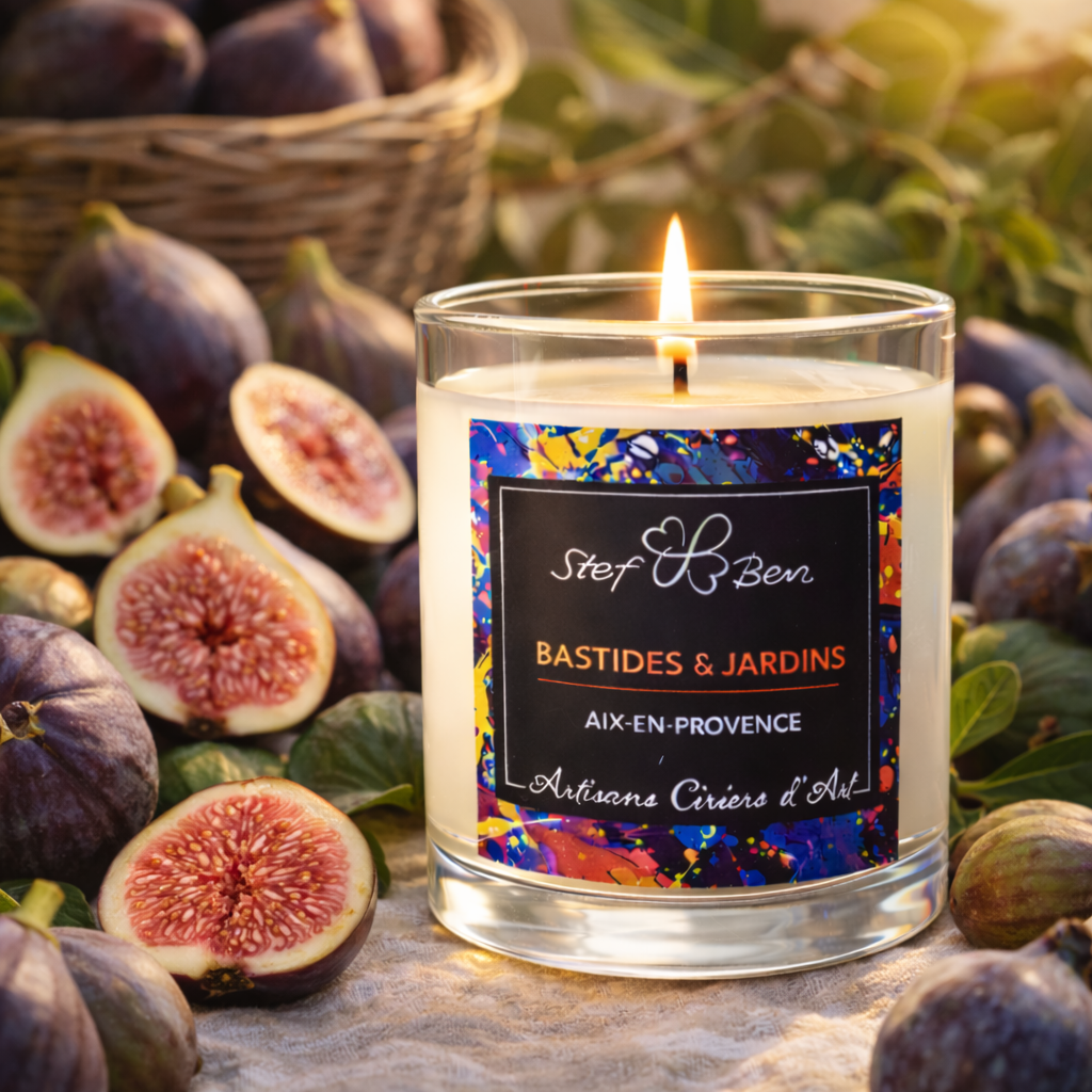 Scented candle PICKING OF FIGUES, hand-poured by artistic wax makers
